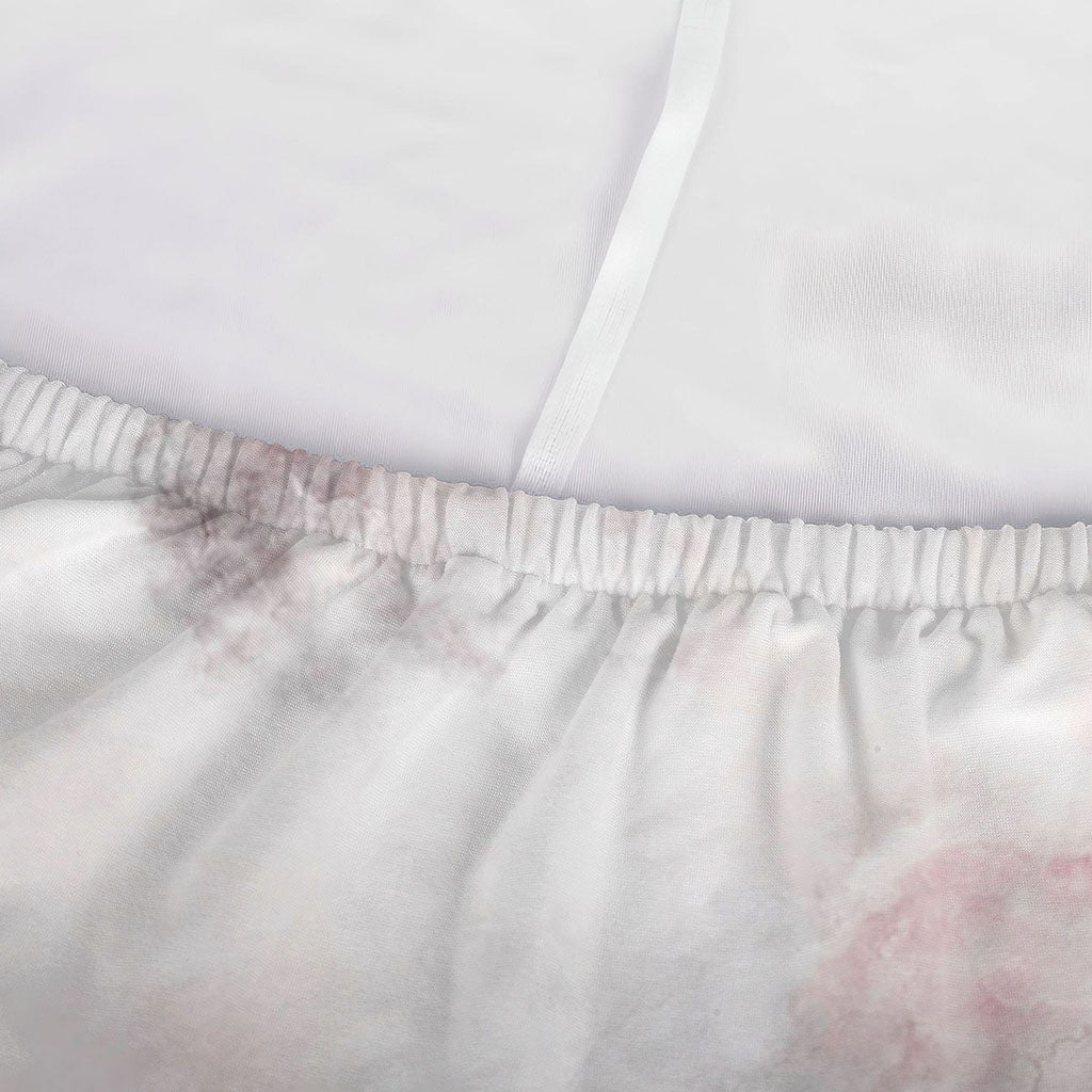 White Ruby Marble Print Sofa Cover