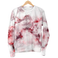 White Ruby Marble Print Women's Crewneck Sweatshirt