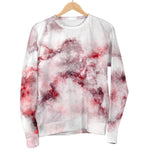 White Ruby Marble Print Women's Crewneck Sweatshirt GearFrost