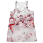 White Ruby Marble Print Women's Racerback Tank Top