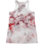 White Ruby Marble Print Women's Racerback Tank Top