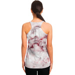 White Ruby Marble Print Women's Racerback Tank Top