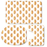 White Sandwiches Pattern Print 3 Piece Bath Mat Set