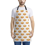 White Sandwiches Pattern Print Apron