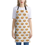 White Sandwiches Pattern Print Apron