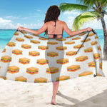 White Sandwiches Pattern Print Beach Sarong Wrap