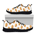 White Sandwiches Pattern Print Black Running Shoes