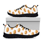 White Sandwiches Pattern Print Black Sneakers