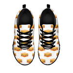 White Sandwiches Pattern Print Black Sneakers