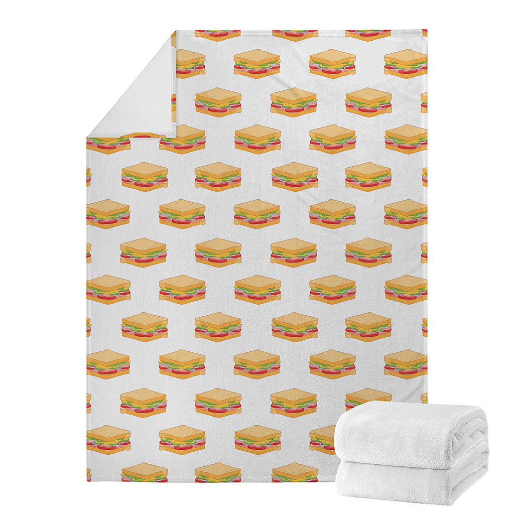 White Sandwiches Pattern Print Blanket