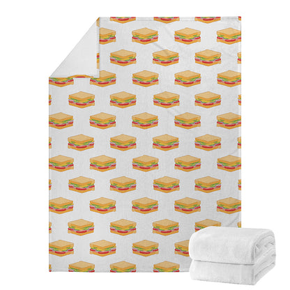 White Sandwiches Pattern Print Blanket