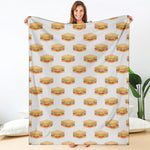 White Sandwiches Pattern Print Blanket