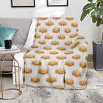 White Sandwiches Pattern Print Blanket
