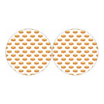 White Sandwiches Pattern Print Car Coasters