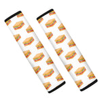 White Sandwiches Pattern Print Car Seat Belt Covers