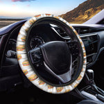 White Sandwiches Pattern Print Car Steering Wheel Cover