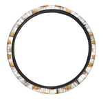 White Sandwiches Pattern Print Car Steering Wheel Cover