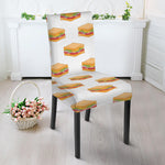 White Sandwiches Pattern Print Dining Chair Slipcover