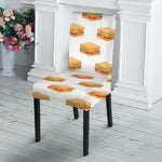 White Sandwiches Pattern Print Dining Chair Slipcover