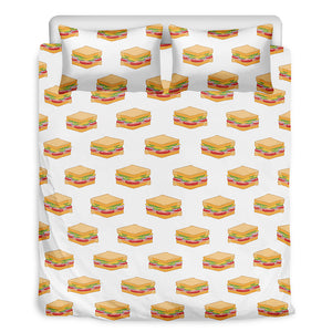 White Sandwiches Pattern Print Duvet Cover Bedding Set