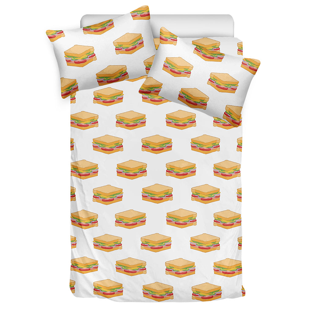 White Sandwiches Pattern Print Duvet Cover Bedding Set