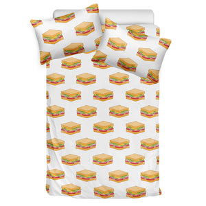 White Sandwiches Pattern Print Duvet Cover Bedding Set