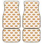 White Sandwiches Pattern Print Front and Back Car Floor Mats