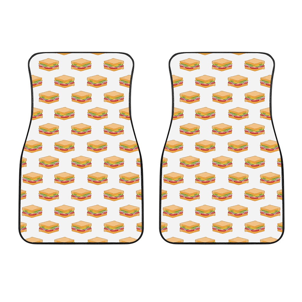 White Sandwiches Pattern Print Front Car Floor Mats