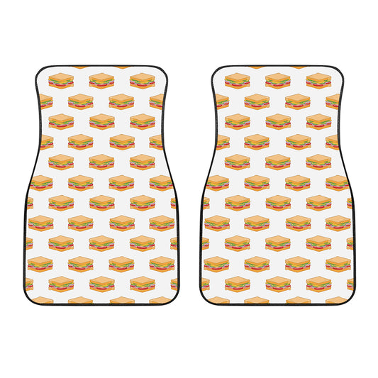 White Sandwiches Pattern Print Front Car Floor Mats