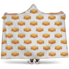 White Sandwiches Pattern Print Hooded Blanket