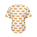 White Sandwiches Pattern Print Men's Baseball Jersey