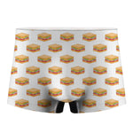 White Sandwiches Pattern Print Men's Boxer Briefs