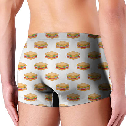 White Sandwiches Pattern Print Men's Boxer Briefs