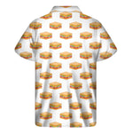 White Sandwiches Pattern Print Men's Short Sleeve Shirt