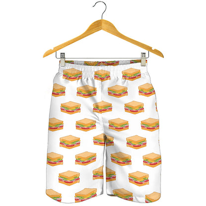 White Sandwiches Pattern Print Men's Shorts