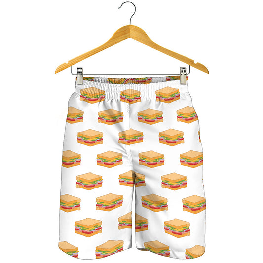 White Sandwiches Pattern Print Men's Shorts