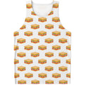 White Sandwiches Pattern Print Men's Tank Top