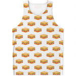 White Sandwiches Pattern Print Men's Tank Top