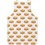 White Sandwiches Pattern Print Men's Tank Top
