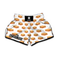 White Sandwiches Pattern Print Muay Thai Boxing Shorts
