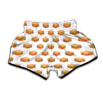 White Sandwiches Pattern Print Muay Thai Boxing Shorts