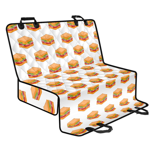 White Sandwiches Pattern Print Pet Car Back Seat Cover