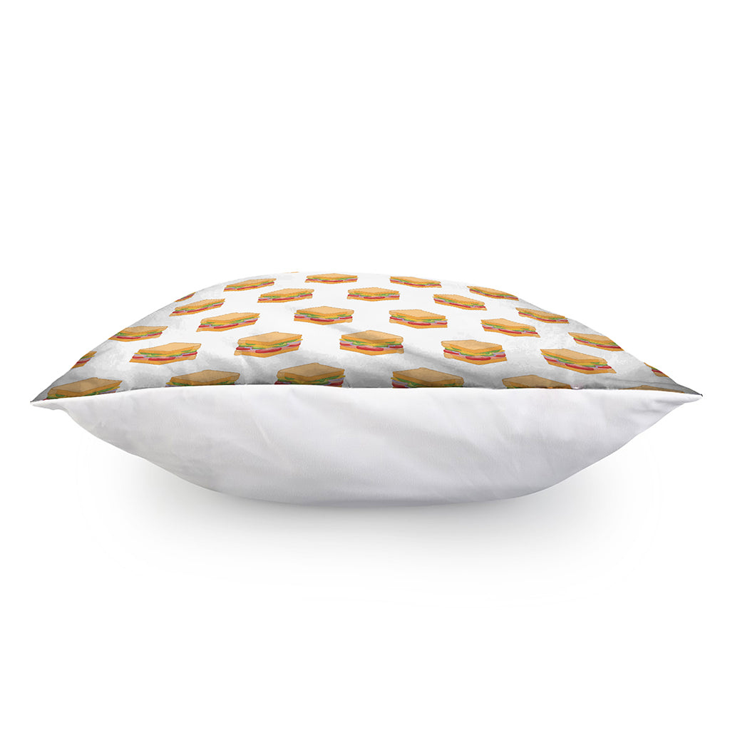 White Sandwiches Pattern Print Pillow Cover