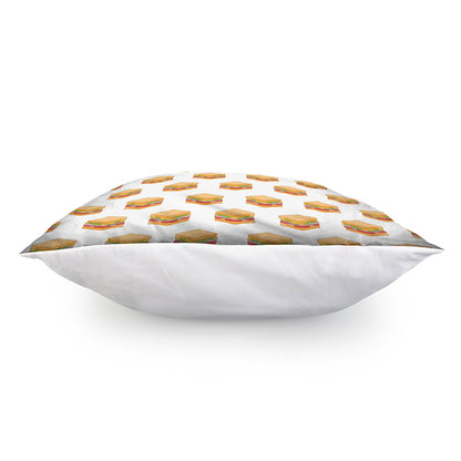 White Sandwiches Pattern Print Pillow Cover