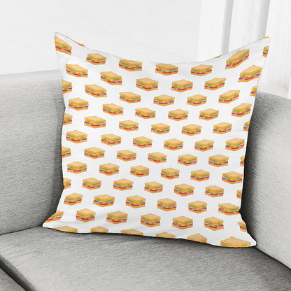 White Sandwiches Pattern Print Pillow Cover