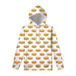 White Sandwiches Pattern Print Pullover Hoodie