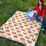 White Sandwiches Pattern Print Quilt
