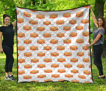 White Sandwiches Pattern Print Quilt