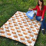 White Sandwiches Pattern Print Quilt