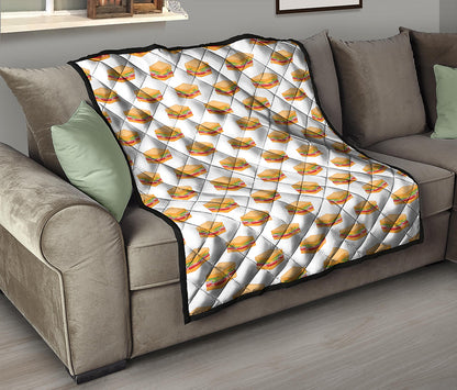 White Sandwiches Pattern Print Quilt